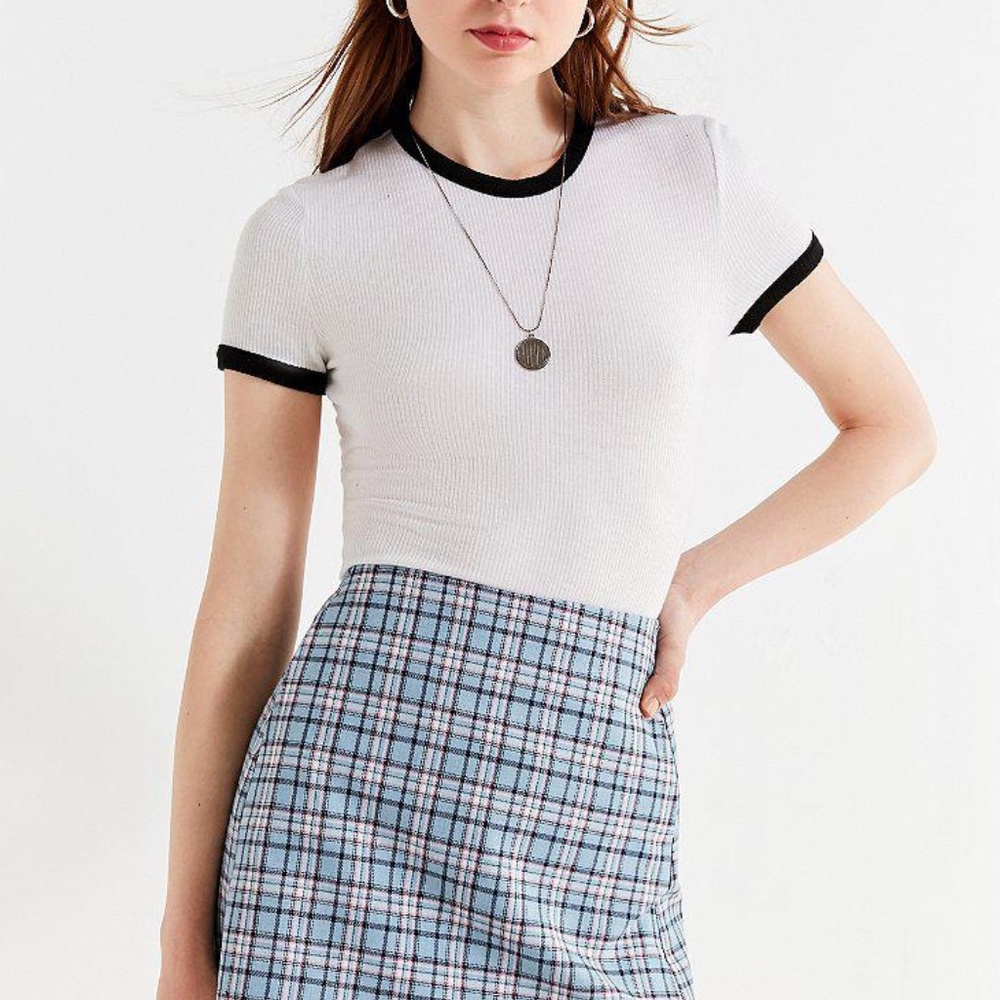 Urban Outfitters Blue Plaid Mini Skirt Size M